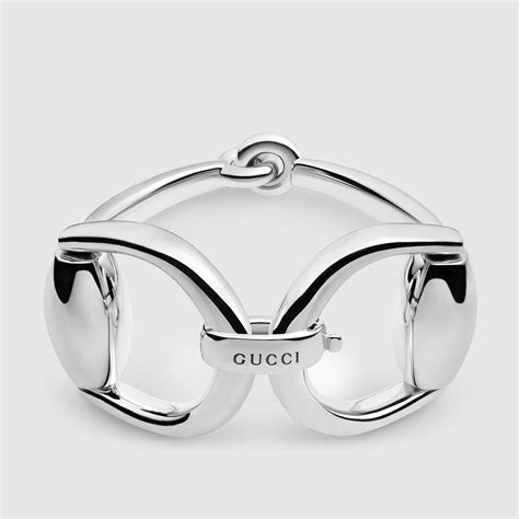 gucci silver horsebit bangle